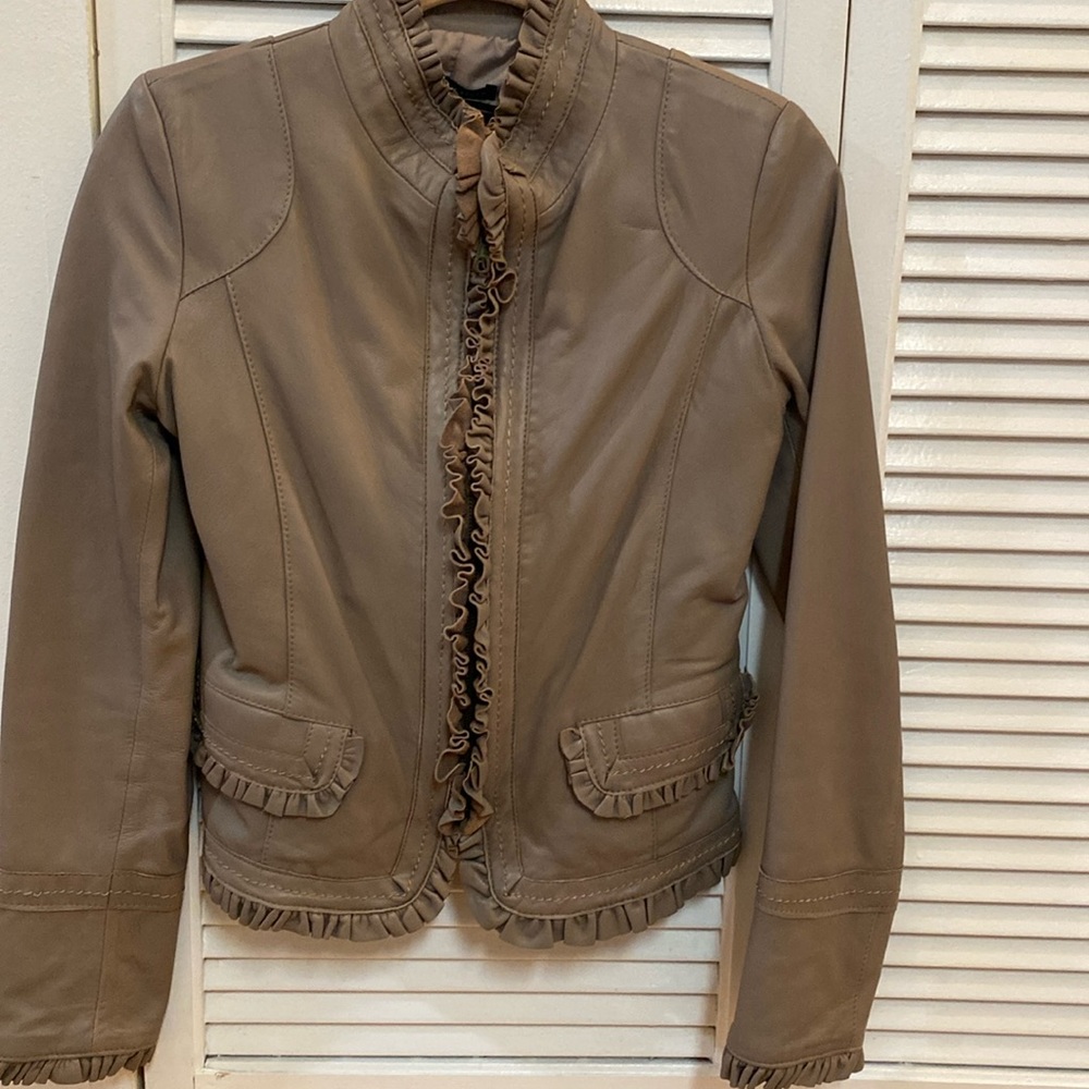 Real leather jacket made in Italy never worn